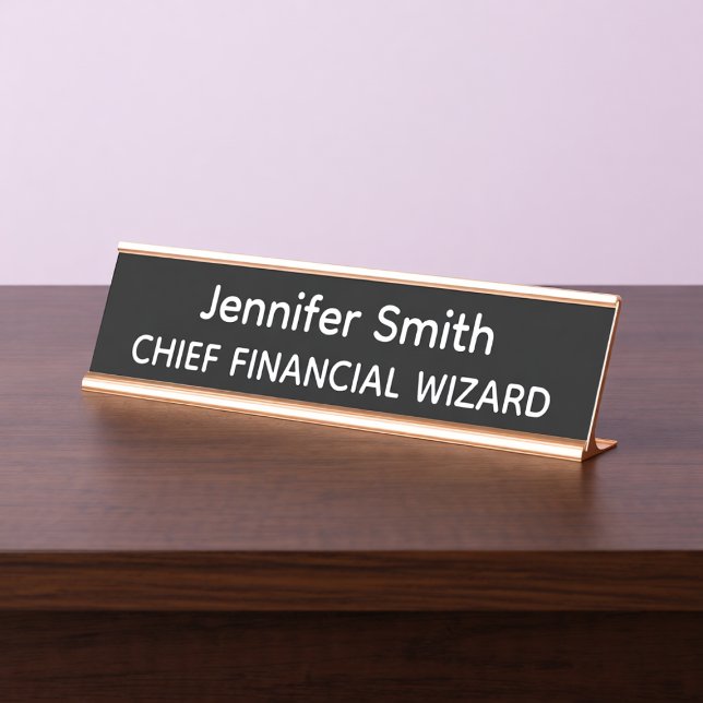 Porte-nom Pour Bureau Chief Financial Wizard Personalized Name Plate (Créateur téléchargé)