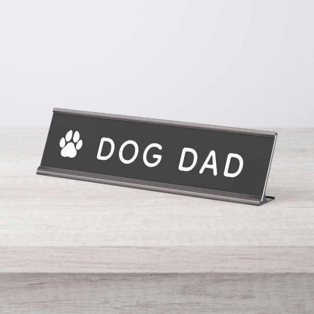 Porte-nom Pour Bureau Chien papa (Devant)