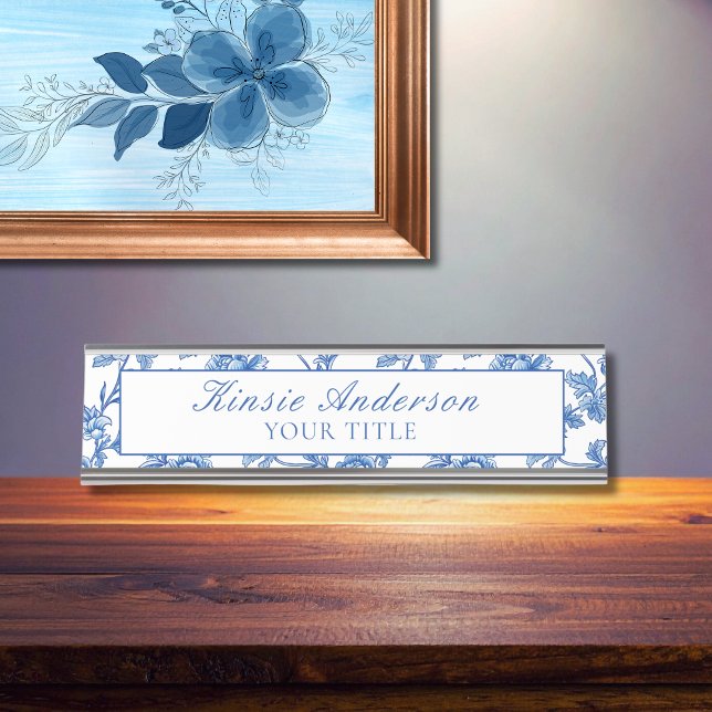 Porte-nom Pour Bureau Chinoiserie élégante personnalisée (Créateur téléchargé)