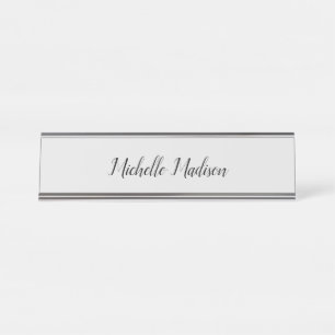 Porte-nom Pour Bureau Clair minimaliste moderne écriture manuscrite call