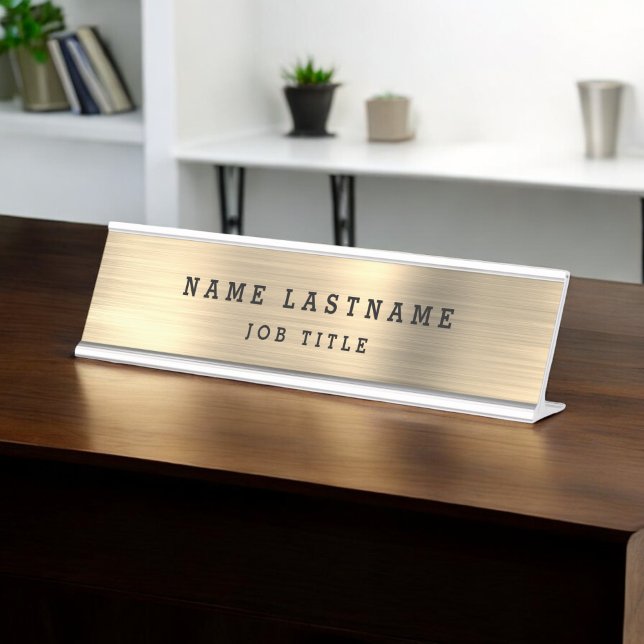 Porte-nom Pour Bureau Classe moderne Executive Gold Professional (Créateur téléchargé)