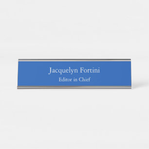 Porte-nom Pour Bureau Cobalt Bleu Plaine Élégante Moderne Minimaliste