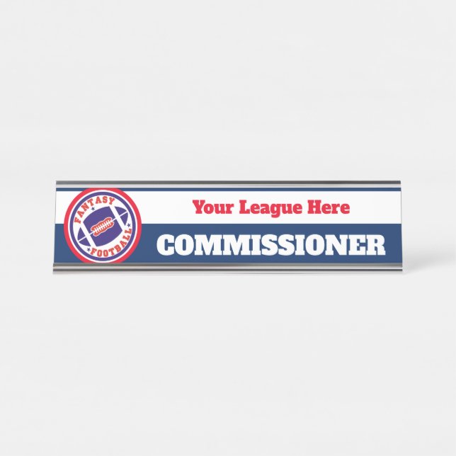 Porte-nom Pour Bureau Commissaire du football d'imaginaire (Devant)