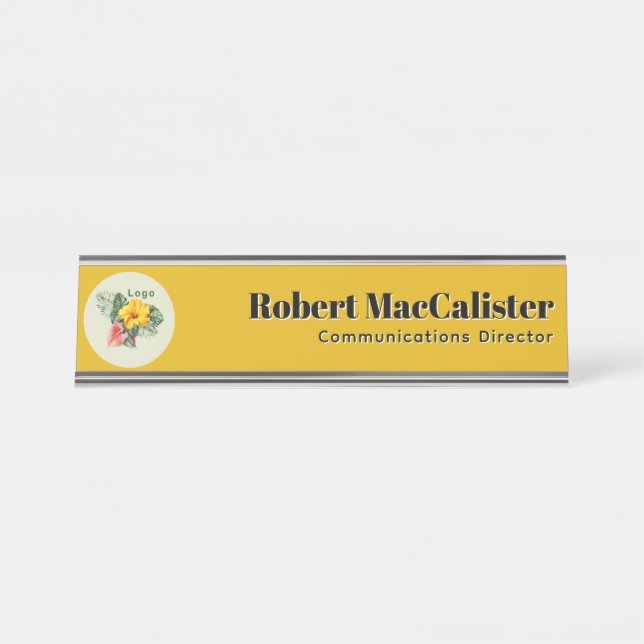 Porte-nom Pour Bureau Company Logo Template  (Devant)