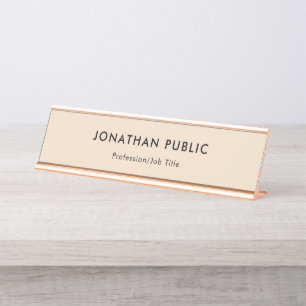 Porte-nom Pour Bureau Conception simple d'or de rose de couleur de