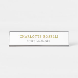 Porte-nom Pour Bureau Couleur d'or professionnelle minimaliste