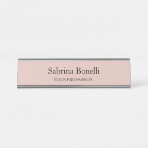 Porte-nom Pour Bureau Couleur or simple Rose unique et élégante