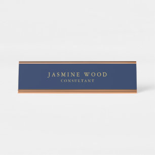 Porte-nom Pour Bureau Couleurs d'or bleu Rose professionnel Or