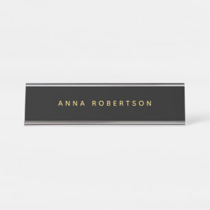 Porte-nom Pour Bureau Couleurs d'or noir professionnel minimaliste tenda