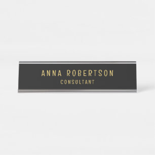 Porte-nom Pour Bureau Couleurs d'or noir professionnel minimaliste tenda