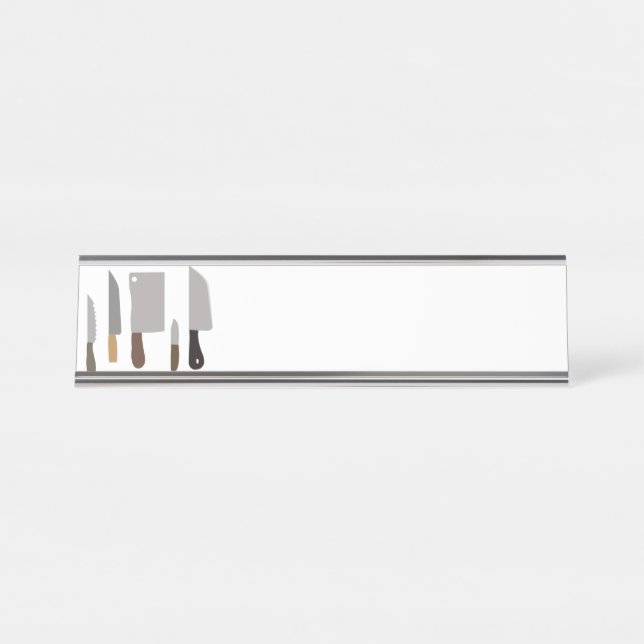 Porte-nom Pour Bureau Couteaux de chef (Devant)