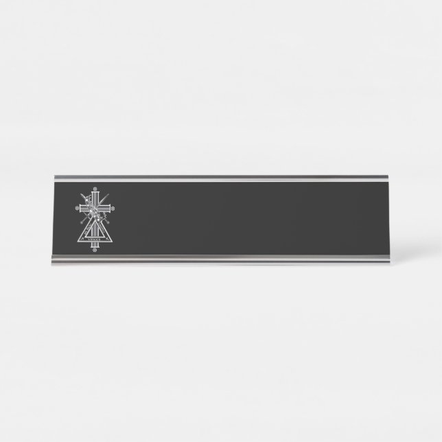 Porte-nom Pour Bureau Croix freemasonique (Devant)