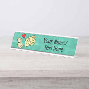 Porte-nom Pour Bureau Cute Mac Love Fromage Personnalisé Chef / Enseigna