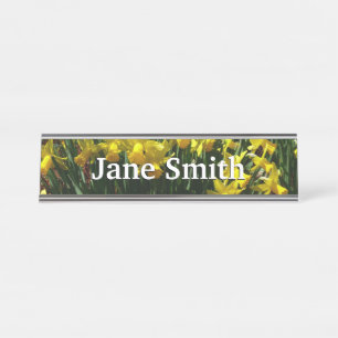 Porte-nom Pour Bureau Daffodiles Jaunes I Fleurs De Printemps Cheveux