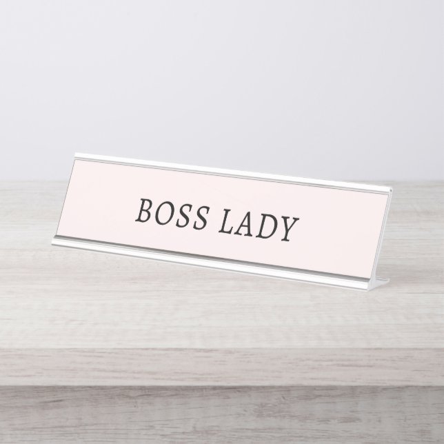 Porte-nom Pour Bureau Dame Boss Rose (Devant)