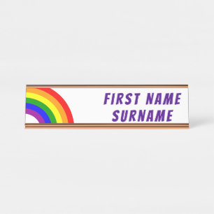 Porte-nom Pour Bureau D'arc-en-ciel assorti gai de couples de LGBT demi