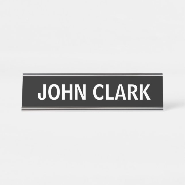 PORTE-NOM POUR BUREAU DESK NAME PLATE SIMPLE BASIC CUSTOM (Devant)