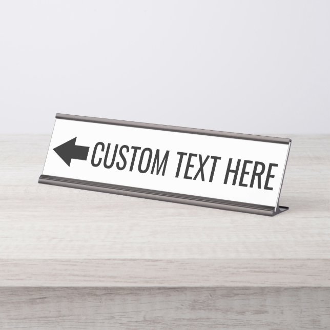Porte-nom Pour Bureau Direction de flèche avec texte personnalisé - poin (Devant)