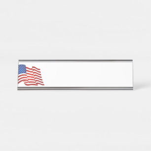 Porte-nom Pour Bureau Drapeau américain