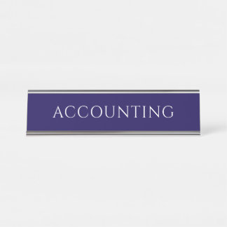 Porte-nom Pour Bureau Elegant Blue Accounting Office Name Plate