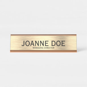 Porte-nom Pour Bureau Élégant Directeur général Bureau métallique Nom Pl