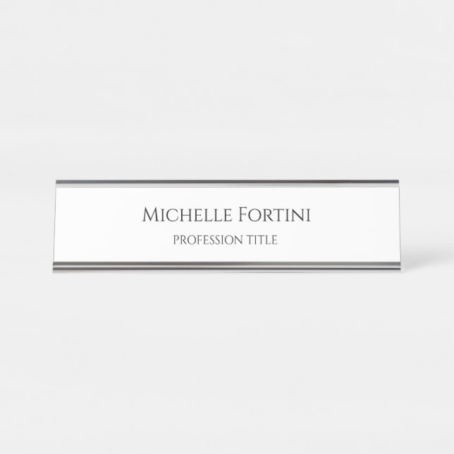 Porte-nom Pour Bureau Élégant simple minimaliste (Devant)