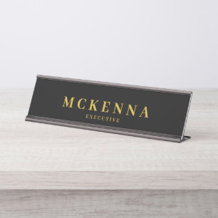 Porte-nom Pour Bureau Employé de la direction de l'or noir initial