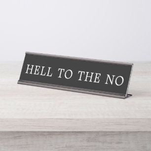 Porte-nom Pour Bureau Enfer noir et blanc moderne à l'AUCUN signe