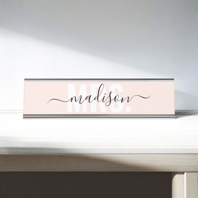 Porte-nom Pour Bureau Enseignant de l'école Mme Calligraphy (Créateur téléchargé)
