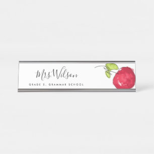 PORTE-NOM POUR BUREAU ENSEIGNANT DE L'ÉCOLE MODERNE PEINTURE HUILE POMME