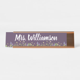 Porte-nom Pour Bureau Enseignant Professeur Professionnel Floral