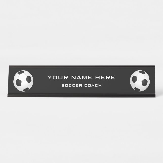 Porte-nom Pour Bureau Entraîneur de football (Devant)