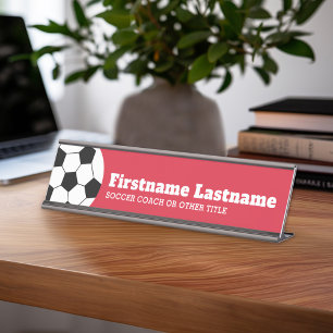 Porte-nom Pour Bureau Entraîneur ou enseignant de ballon de football -