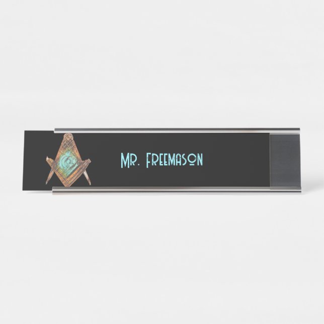 Porte-nom Pour Bureau Esprit maçonnique (MystérieuxSs) (Devant)