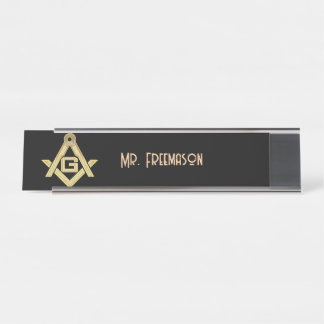 Porte-nom Pour Bureau Esprit maçonnique (ruée d'or)