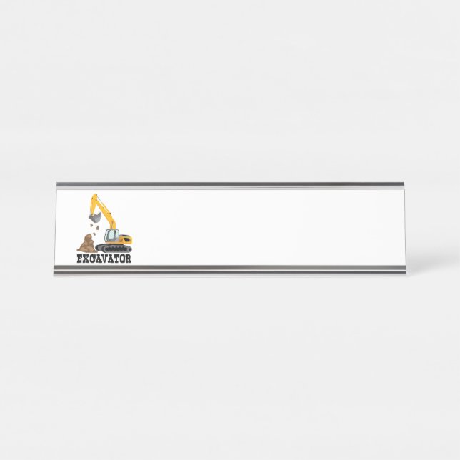 Porte-nom Pour Bureau Excavateur (Devant)