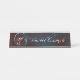 Porte-nom Pour Bureau Fée de la Saint-Valentin sous la Lune de Sang 