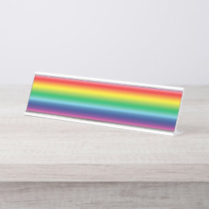 Porte-nom Pour Bureau Fierté couleurs arc-en-ciel lgbtq lgbt gay Panneau