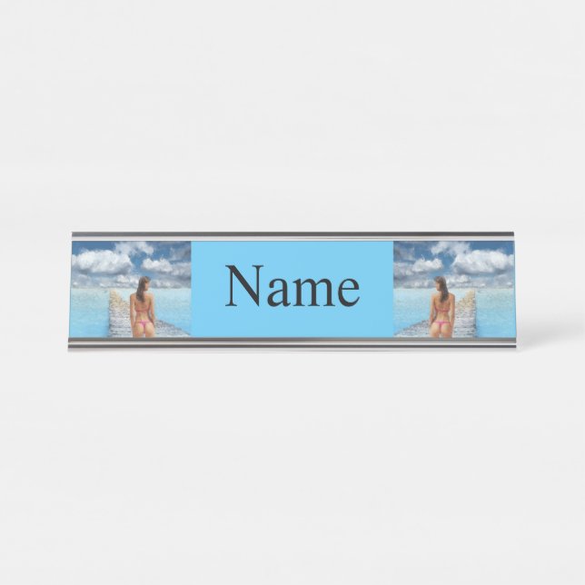 Porte-nom Pour Bureau Fille Bikini Thunder_Cove (Devant)
