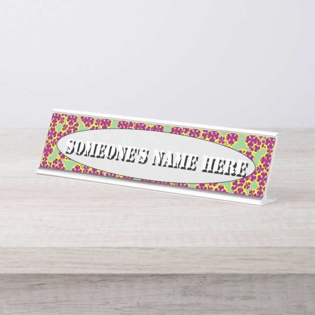 Porte-nom Pour Bureau Fleurs cardiaques par Kenneth Yoncich (Devant)