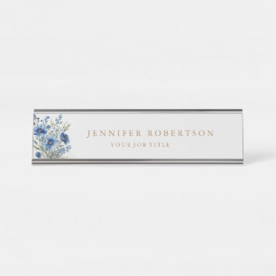 Porte-nom Pour Bureau Floral Chic Classical Personnalisé Customisé