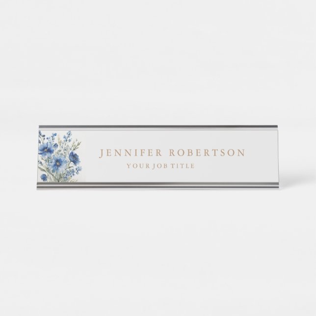 Porte-nom Pour Bureau Floral Chic Classical Personnalisé Customisé (Devant)