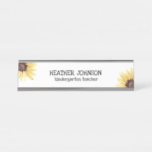 Porte-nom Pour Bureau Floral personnalisé