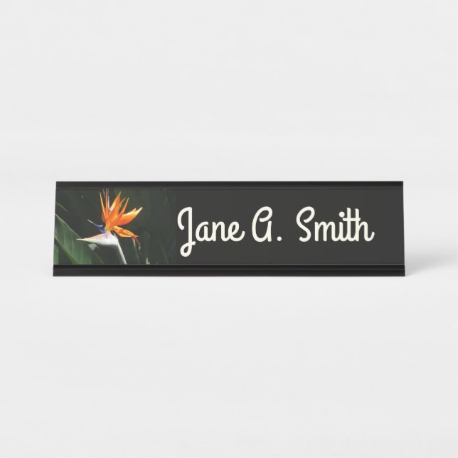 Porte-nom Pour Bureau Flower tropical orange paradise (Devant)