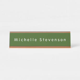 Porte-nom Pour Bureau Forest Green tendance moderne professionnel