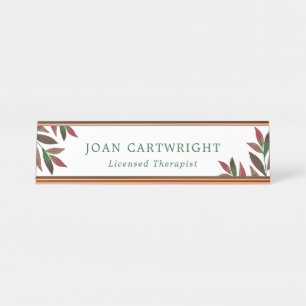 Porte-nom Pour Bureau Green Rosy Red Green - Thérapiste