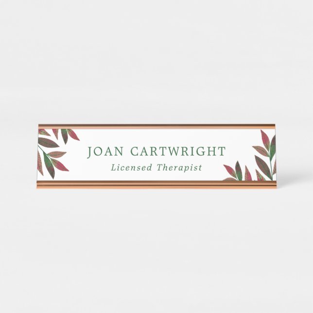 Porte-nom Pour Bureau Green Rosy Red Green - Thérapiste (Devant)