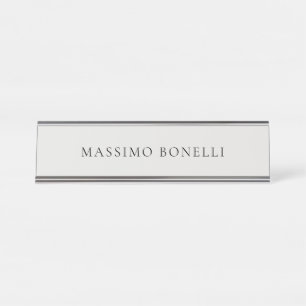 Porte-nom Pour Bureau Gris Platine Minimaliste Moderne Simple