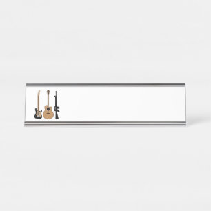 Porte-nom Pour Bureau Guitares Et Fusils