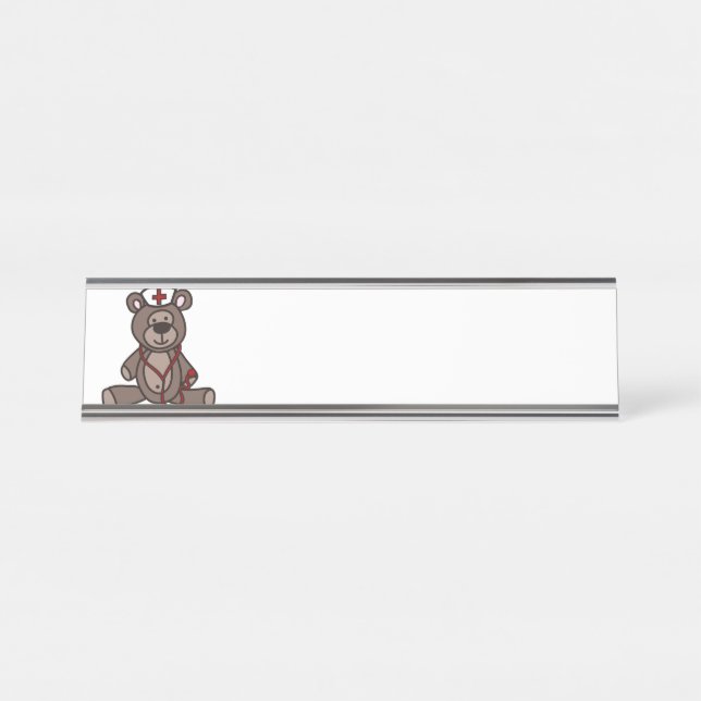 Porte-nom Pour Bureau Infirmière Teddy Bear (Devant)